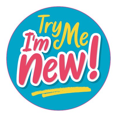 TRY ME, I'M NEW CIRCLE LABEL